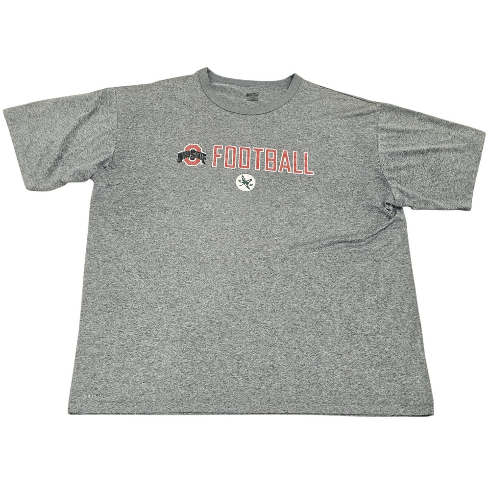 Nike Ohio State Buckeyes Football Shirt Mens 3XL Gray Dri-FIT OSU Training